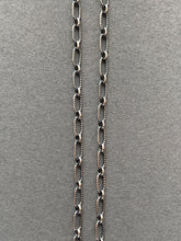 Load image into Gallery viewer, Add a chain to a necklace, Medium Sterling silver chain, Textured patina&#39;d oval medium and small links
