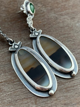 Load image into Gallery viewer, Montana agate and serpentine earrings
