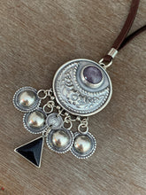 Load image into Gallery viewer, Moon pendant with handmade bells
