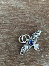 Load image into Gallery viewer, Small kyanite stamped bird pendant
