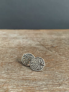 Monstera leaf stud earrings