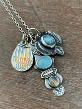 Load image into Gallery viewer, Peruvian blue opal, aquamarine, and labaradorite charms
