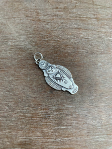 Sterling silver Owl heart pendant