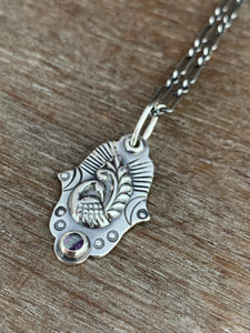 Fluorite bird charm necklace
