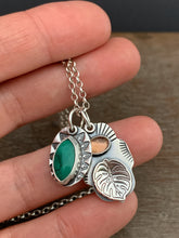 Load image into Gallery viewer, Monstera Charm Set with Turquoise and Tourmaline
