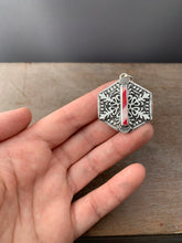Load image into Gallery viewer, Candy Cane Hexagonal Snowflake Pendant #3
