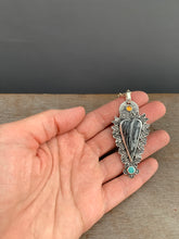 Load image into Gallery viewer, Net Jasper Amazonite and Citrine sacred heart pendant
