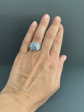 Load image into Gallery viewer, Small size 6.5 Sacred symbol shield  ring

