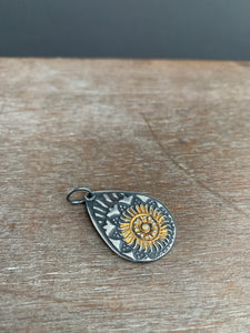 Small keum boo gold and silver pendant