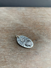 Load image into Gallery viewer, Sterling silver bee and moon pendant

