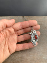 Load image into Gallery viewer, Garnet moon charm set.
