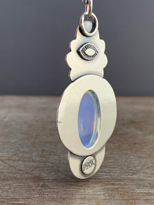 Opalite glass moon pendant