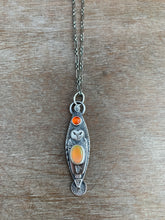 Load image into Gallery viewer, Owl pendant #12 - Opal and carnelian
