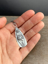 Load image into Gallery viewer, Sterling silver Owl sun and moon pendant
