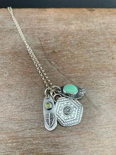 Load image into Gallery viewer, “I dig it” Turquoise and Tourmaline Plant Pun Charm Set
