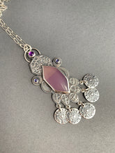 Load image into Gallery viewer, Yttrium fluorite with amethyst and iolite jingle necklace
