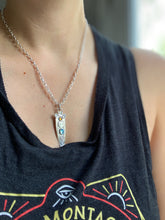 Load image into Gallery viewer, Owl pendant #15 - Blue Topaz, and Citrine
