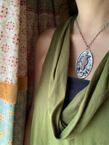 Mossy crow necklace
