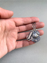 Load image into Gallery viewer, Sterling silver bear and crystal charms

