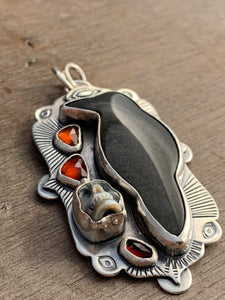 “Quoth the raven never more” pendant