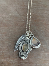 Load image into Gallery viewer, Purple Labradorite and dendritic agate charm necklace set
