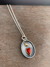 Load image into Gallery viewer, Rosarita and Moissanite Sacred Heart Pendant
