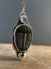 Load image into Gallery viewer, Fossil and moonstone pendant
