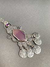 Load image into Gallery viewer, Yttrium fluorite with amethyst and iolite jingle necklace
