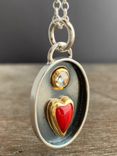 Load image into Gallery viewer, Rosarita and Moissanite Sacred Heart Pendant
