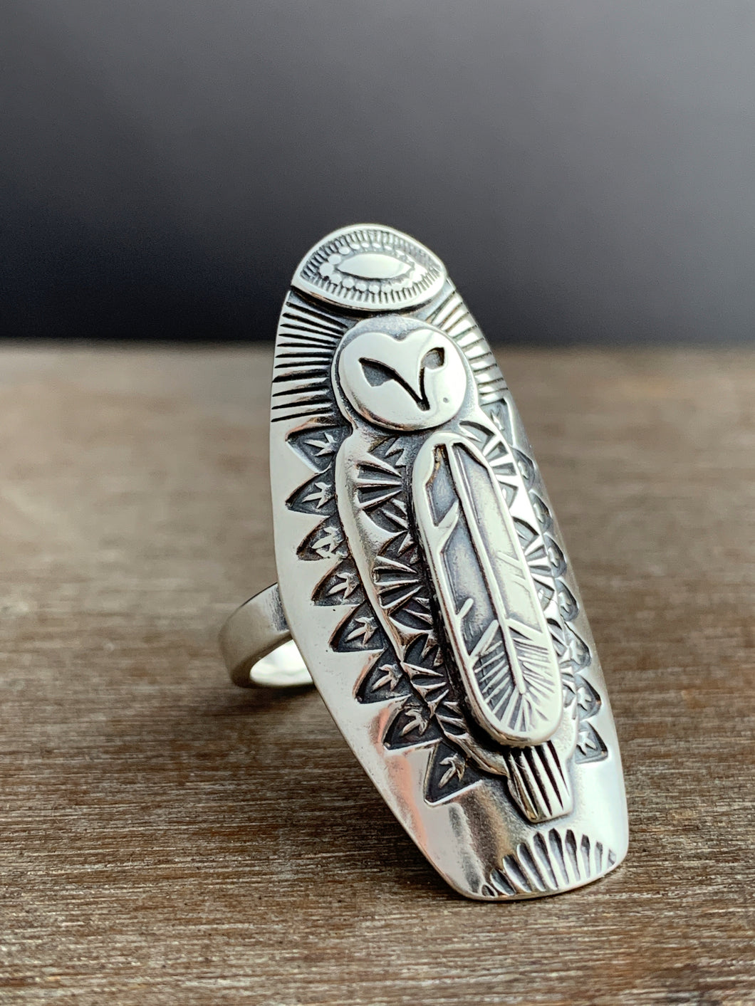 Size 8 owl ring