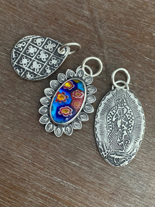 Our Lady of Guadalupe and millefiori charm set