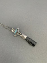 Load image into Gallery viewer, Labradorite and black tourmaline crystal necklace

