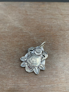 Sterling silver bear with antlers pendant
