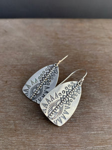 Small Stamped silver earrings