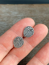 Load image into Gallery viewer, Monstera leaf stud earrings
