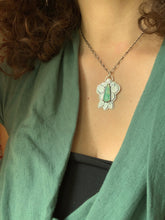 Load image into Gallery viewer, Gem silica winged pendant
