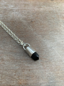 Black tourmaline crystal necklace