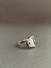 Load image into Gallery viewer, Small size 6.5 Sacred symbol shield  ring
