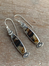 Load image into Gallery viewer, Montana agate eye and moon earrings
