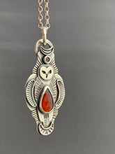 Load image into Gallery viewer, Philomena owl with Hessonite Garnet
