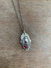Load image into Gallery viewer, Silver owl charm with a tourmaline
