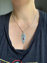 Load image into Gallery viewer, Owl pendant #16 - Garnet and Citrine

