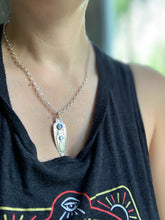Load image into Gallery viewer, Copy of Owl pendant #14- - Labradorite and Rainbow moonstone
