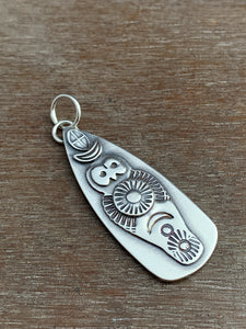 Sterling silver Owl sun and moon pendant