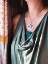 Load image into Gallery viewer, Moth pendant with vintage Swarovski Crystal prism
