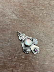 Abalone Shell and Amethyst charm