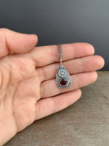 Purple tourmaline charm necklace