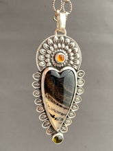 Load image into Gallery viewer, Montana agate Sacred Heart pendant
