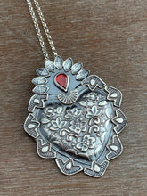 Load image into Gallery viewer, Garnet Sacred Heart pendant 2
