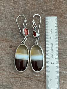 Agate and garnet earrings